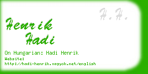 henrik hadi business card